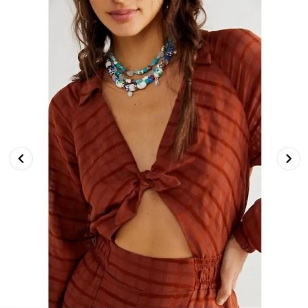 ❤️🔥NWT Free People Shaker Shakra Layered Beaded Necklace - Picture 5 of 5